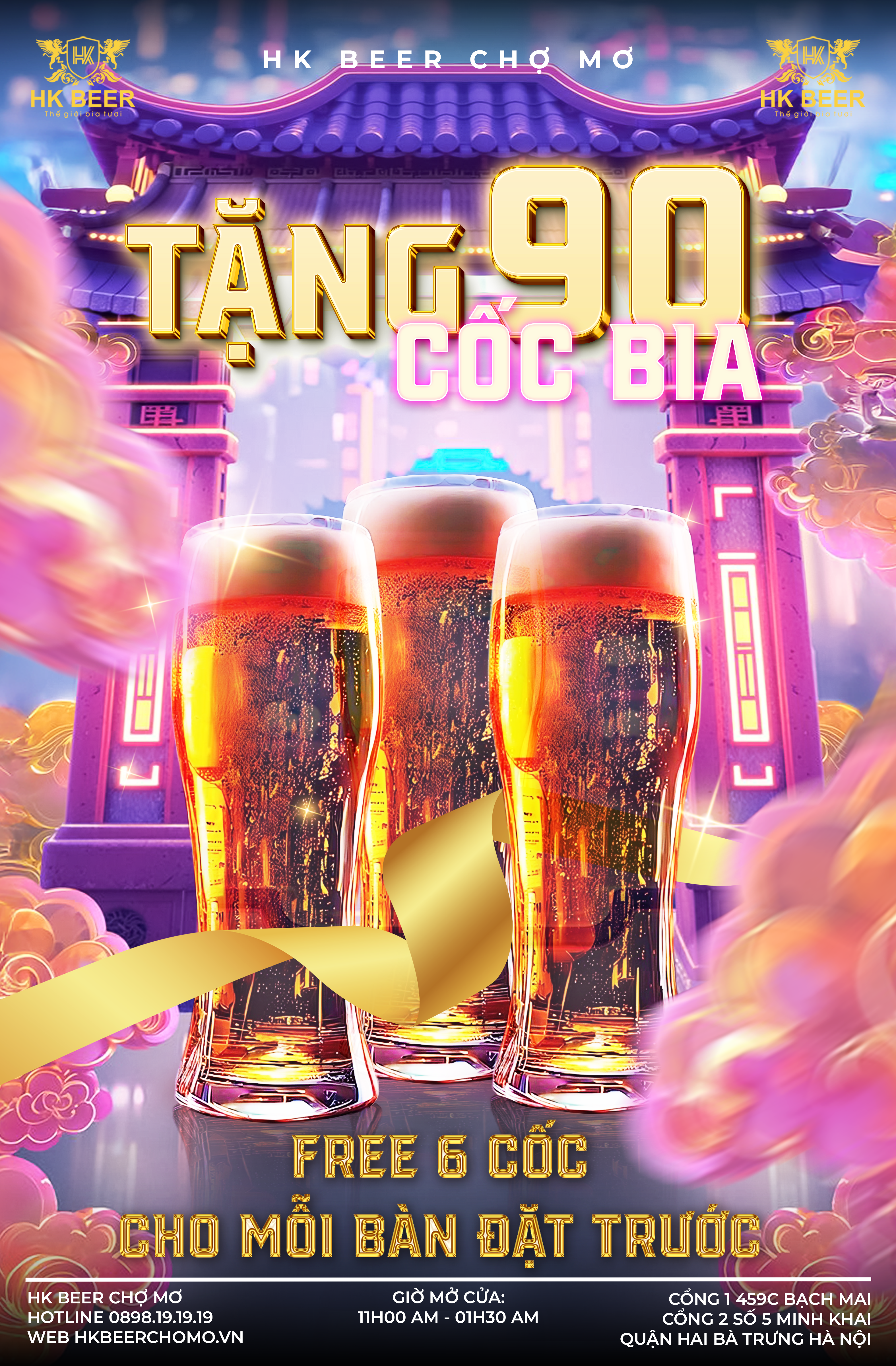 Tặng 90 cốc bia tươi miễn phí